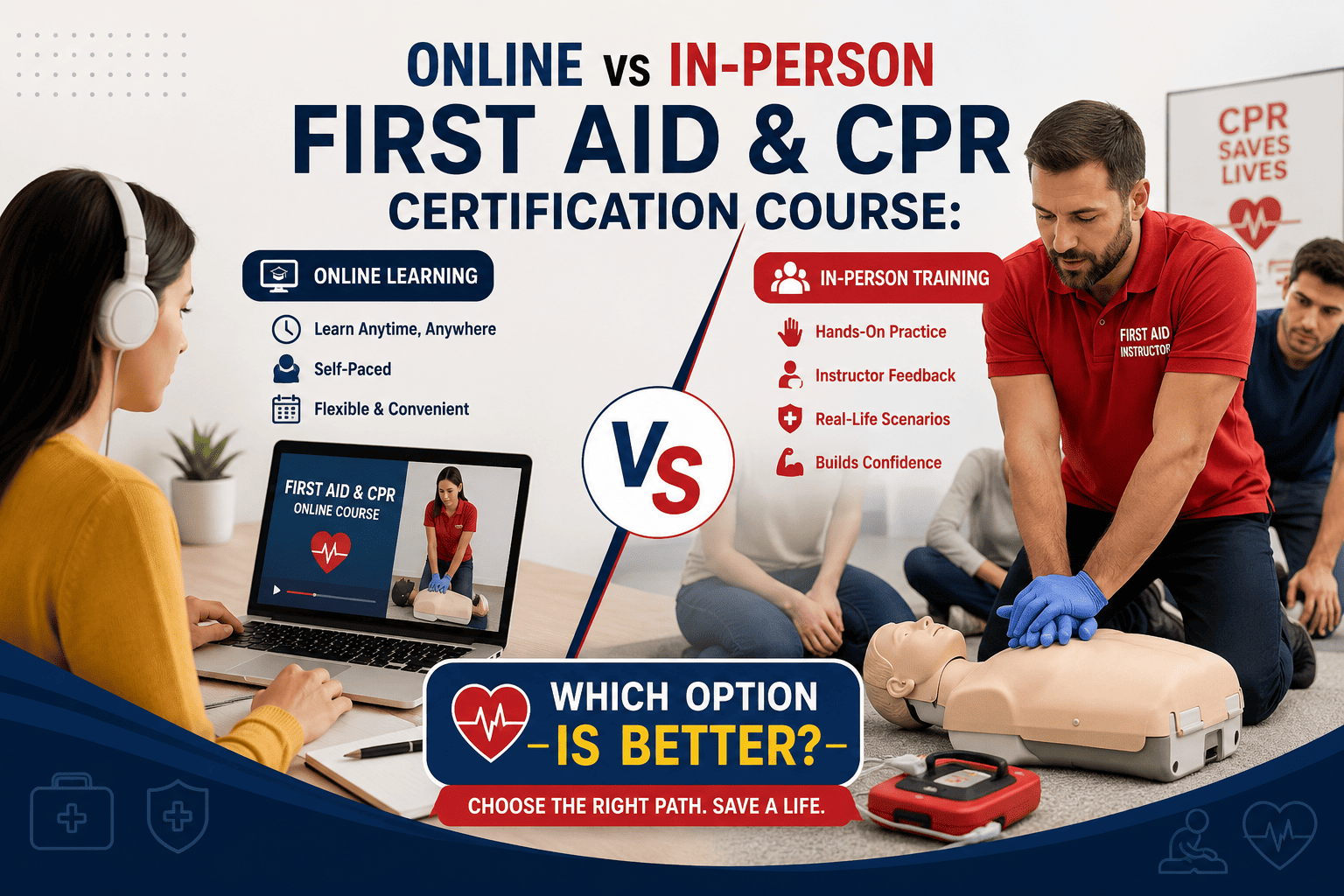 Online vs In-Person First Aid and CPR Certification Course: Which ...